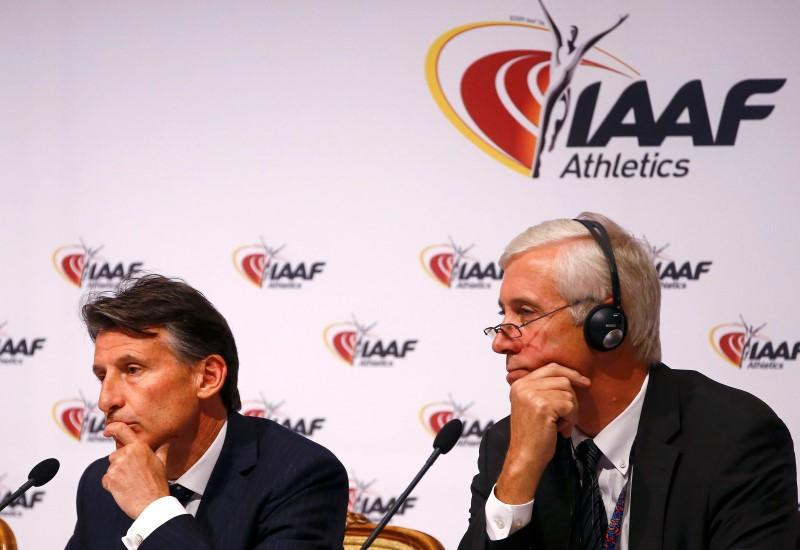   Rune Andersen, the Norwegian leader of the IAAF task force, right, should tell the ruling Council led by Sebastian Coe, left, that Russia should not be readmitted to international competition. © Getty Images 