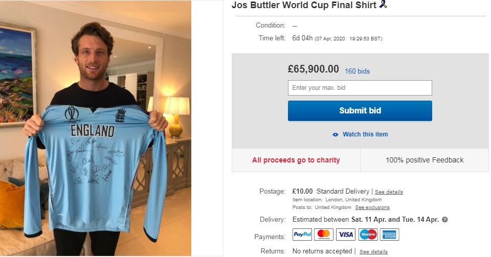 jos buttler world cup shirt ebay