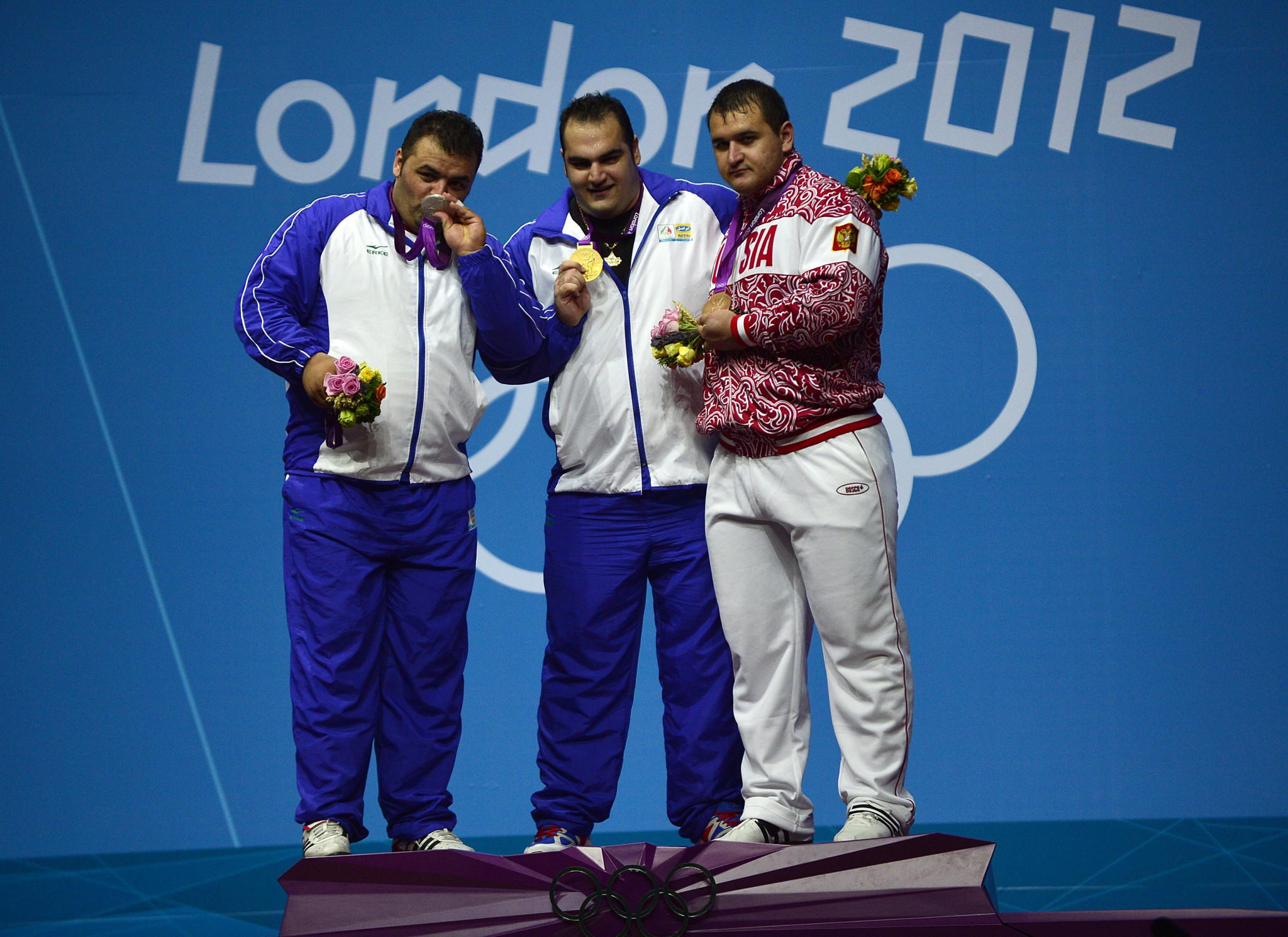 Ruslan Albegov, till höger, vann en bronsmedalj i London 2012 ©Getty Images