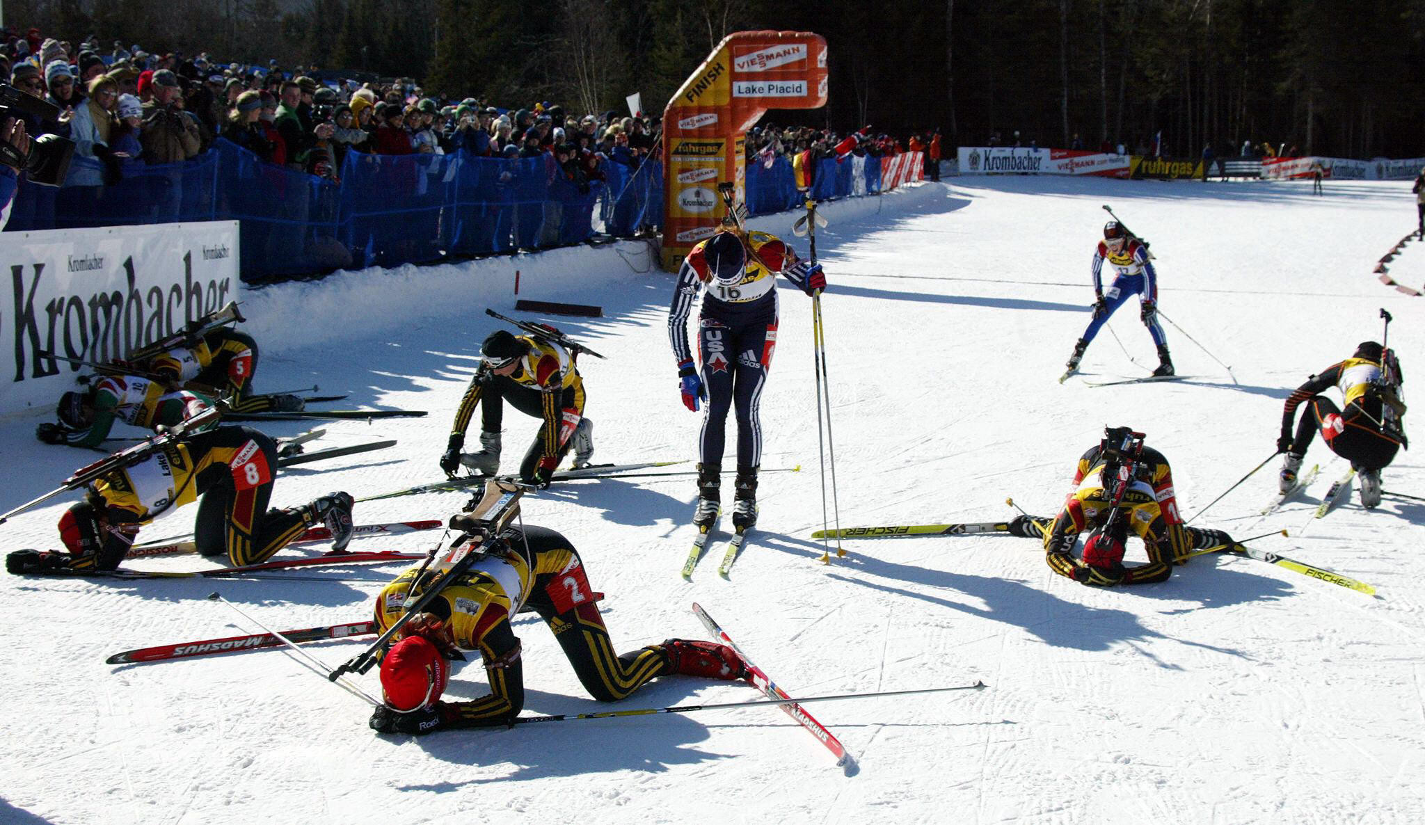 Lake Placid a organisé une étape de la Coupe du monde de biathlon pendant la saison 2003-2004 © Getty Images